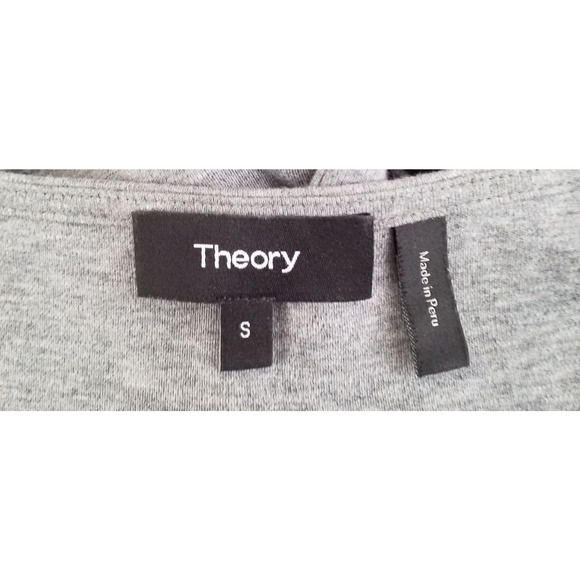 Theory Gray Layered Short Sleeve Cotton Pullover Top Women’s Small - Picture 5 of 6